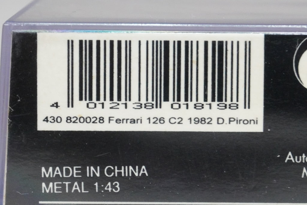 1:43 MINICHAMPS 430820028 Ferrari 126C2 1982 Didier Pironi #28