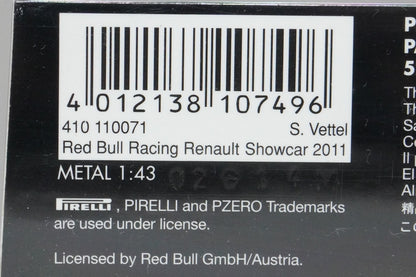 1:43 MINICHAMPS 410110071 Renault Red Bull Racing S.Vettel Show Car 2011