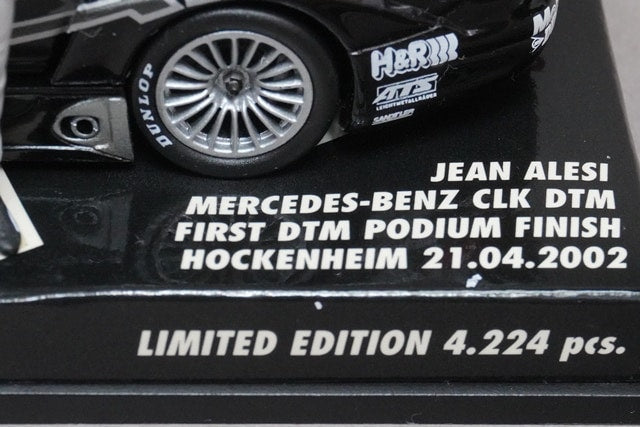 1:43 MINICHAMPS 400023292 Mercedes-Benz CLK DTM First Podium Ceremony Hockenheim 2002 #2 J. Alesi