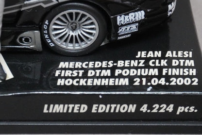 1:43 MINICHAMPS 400023292 Mercedes-Benz CLK DTM First Podium Ceremony Hockenheim 2002 #2 J. Alesi