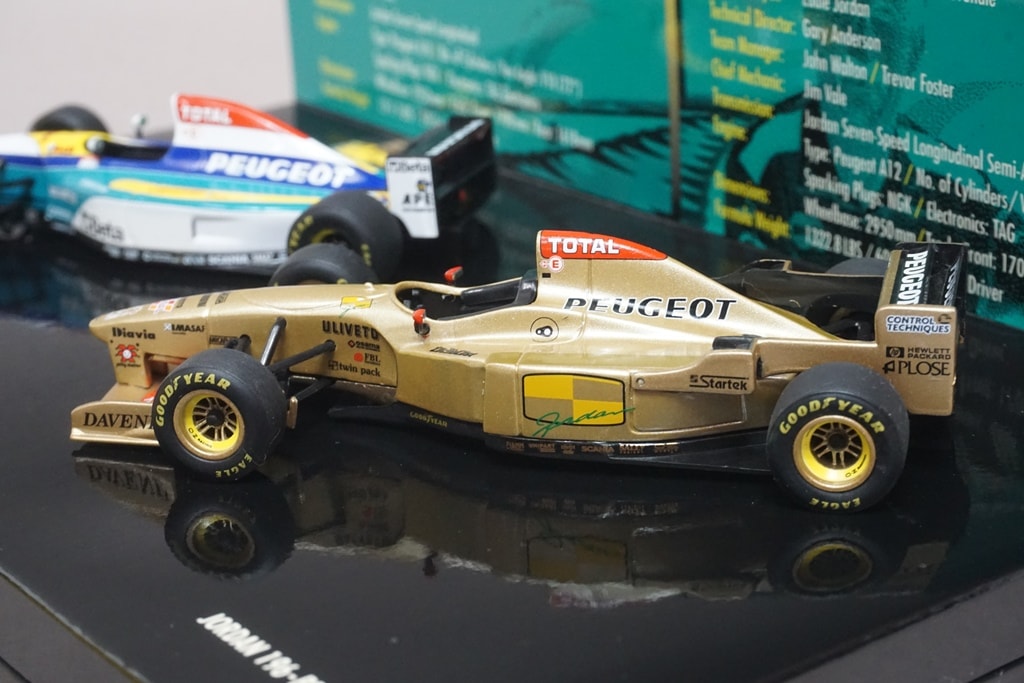 1:43 MINICHAMPS 402109596 Jordan Set 3/5 195 Peugeot 1995 / 196 Peugeot 1996