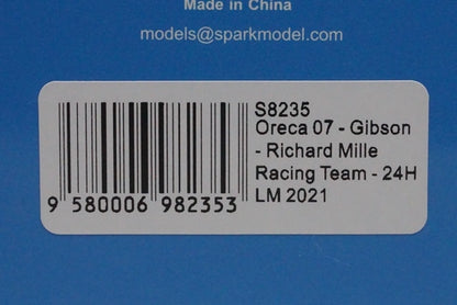 1:43 SPARK S8235 Oreca 07 Gibson Richard Mille Racing Team LM 24H 2021 #1
