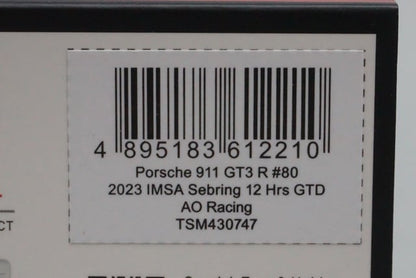 1:43 TSM TSM430747 Porsche 911 GT3 R AO Racing IMSA Sebring 12Hrs GTD 2023 #80