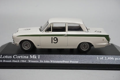 1:43 MINICHAMPS 400648219 Lotus Cortina Mk1 Brands Hatch 6H Winner 1964 #19