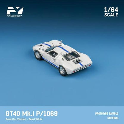 [ Pre-order ] FY64078 Finclassically 1:64 Ford GT40 Mk.I P1069 Pearl White Road Car Version