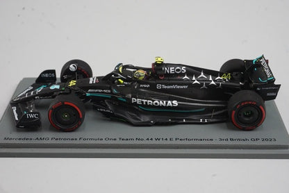 1:43 SPARK S8590 Mercedes-AMG Petronas F1 Team W14 E-Performance British GP 3rd 2023 #44 L. Hamilton model car