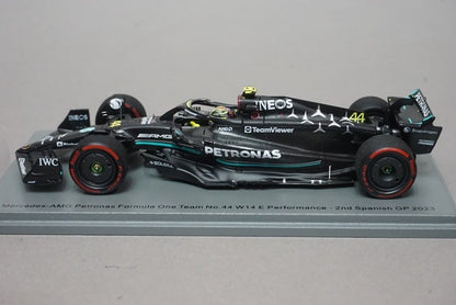1:43 SPARK S8911 Mercedes-AMG Petronas F1 Team W14 E-Performance Spanish GP 2nd 2023 #44 L. Hamilton model car