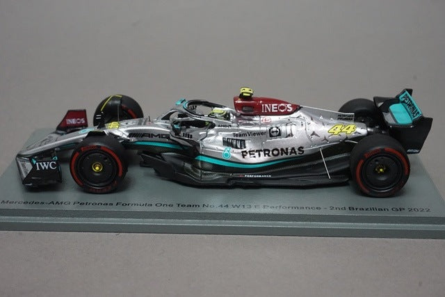 1:43 SPARK S8556 Mercedes-AMG Petronas F1 Team W13 E-Performance Brazilian GP 2nd 2022 #44 L. Hamilton model car