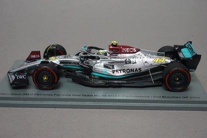 1:43 SPARK S8556 Mercedes-AMG Petronas F1 Team W13 E-Performance Brazilian GP 2nd 2022 #44 L. Hamilton model car