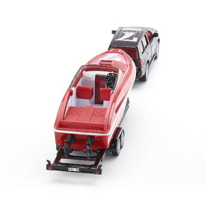 SK2543 SIKU 1:55 Toyota Land Cruiser with Motorboat Trailer