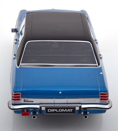 [ Pre-order ] 183686 NOREV 1:18 Scale Opel Diplomat V8 1969 Blue Metallic/Matte Black (Modellissimo Custom Order)