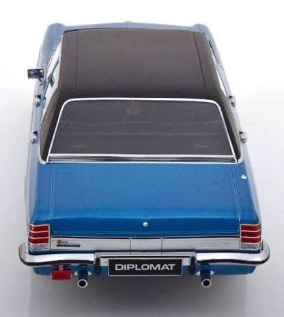 [ Pre-order ] 183686 NOREV 1:18 Scale Opel Diplomat V8 1969 Blue Metallic/Matte Black (Modellissimo Custom Order)