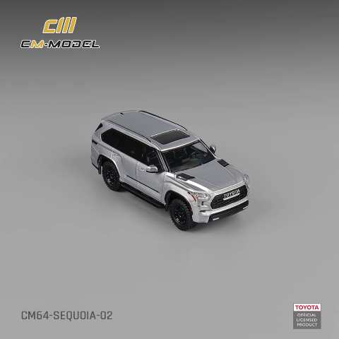 CM64-Sequoia-02 CM-Model 1:64 Sequoia Toyota Sequoia XK80 TRD Pro Silver Grey model car