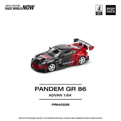 [ Pre-order ] PR640228 POP RACE 1:64 Toyota PANDEM GR86 Modified Car ADVAN