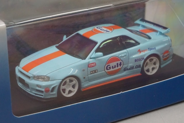 50122 Fuji 1:64 Nissan Skyline R34 GT-R Nismo Z-Tune High-end Gulf-Blue model car