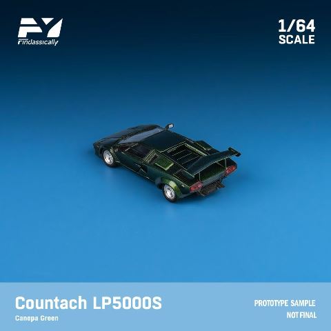 FY64091 Finclassically 1:64 Countach LP5000S Canepa green with wing model car