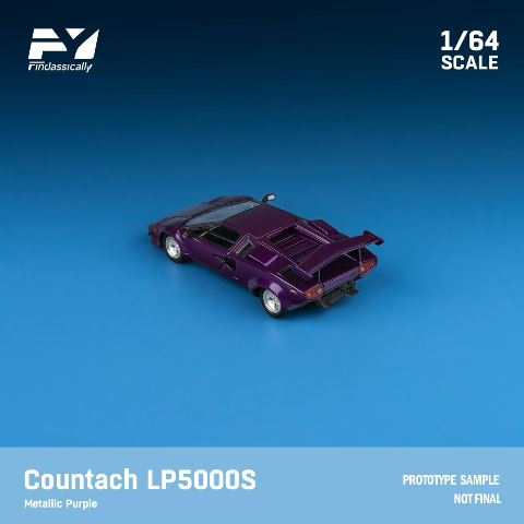 FY64092 Finclassically 1:64 Countach LP5000S Metallic purple with wing model car