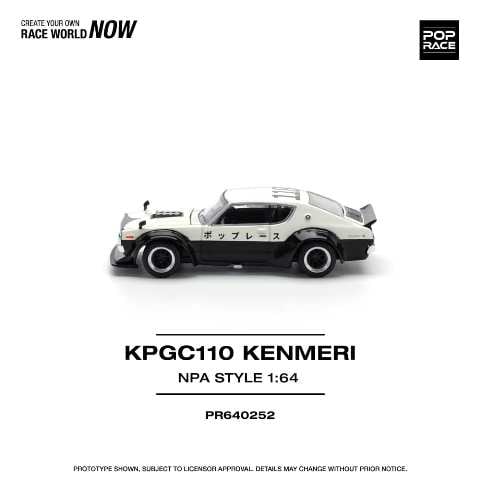 [ Pre-order ] PR640252 POP RACE 1:64 Nissan Skyline GT-R V8 DRIFT (KENMERI) NPA STYLE