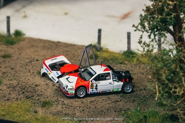 T64P-001-86RC04 Tarmac Works 1:64 Ford RS200 Rallye Catalunya 1986 Antonio Zanini / Josep Autet model car