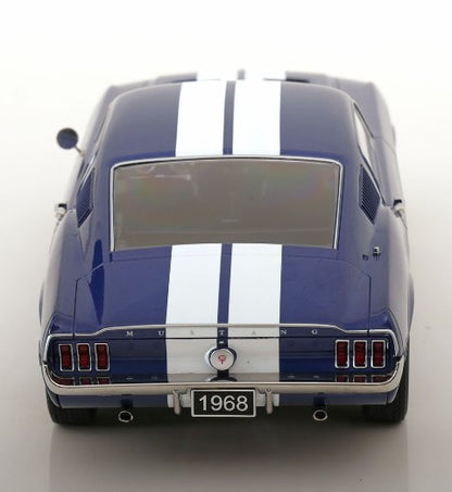 [ Pre-order ] KKDC181394 KK scale 1:18 Ford Mustang GT Fastback 1968 Blue Metallic/White