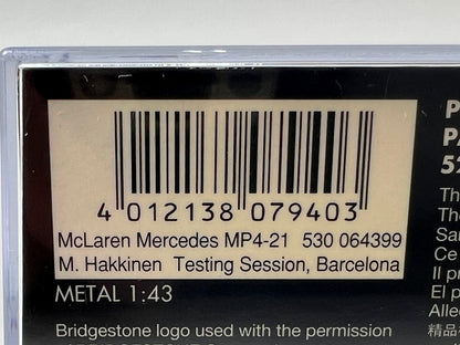 1:43 MINICHAMP 530064399 McLaren Mercedes MP4-21 Barcelona 30th NOV. 2006 #1 model car