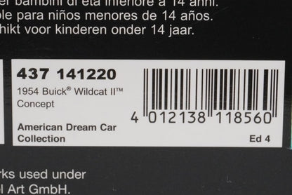 1:43 MINICHAMPS 437141220 Buick Wildcat 2 Concept 1954 model car