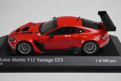 1:43 MINICHAMPS 437121392 Aston Martin V12 Vantage GT3 Red model car
