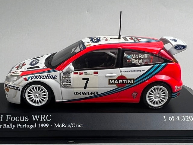 1:43 MINICHAMPS 430998807 Ford Focus WRC Portugal Rally 1999 #7 C. McRae N. Grist model car