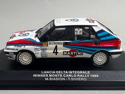 1:43 ixo SCR002 LANCIA DELTA INTEGRALE MONTE CARLO RALLY 1989 #4 M. Biasion T. Siviero model car