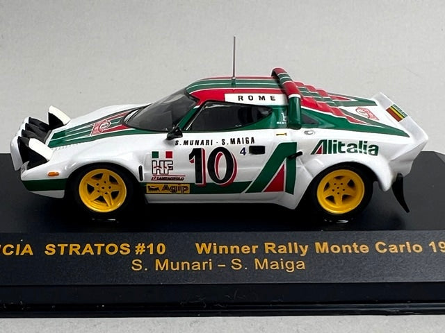 1:43 ixo RAC080 Lancia Stratos Monte Carlo Rally 1976 #10 S. Munari S. Maiga model car