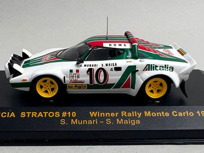 1:43 ixo RAC080 Lancia Stratos Monte Carlo Rally 1976 #10 S. Munari S. Maiga model car