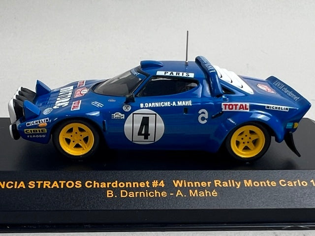 1:43 ixo RAC081 Lancia Stratos Chardonnet Monte Carlo Rally 1979 #4 B. Darniche A. Mahe model car