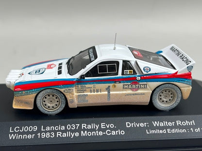 1:43 ixo LCJ009 Lancia 037 Rally Evo Monte Carlo Rally 1983 #1 W. Roll model car