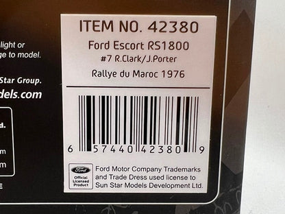1:43 VITESSE 42380 Ford Escort RS1800 Maroc Rally 1976 #7 R. Clark J. Porter model car