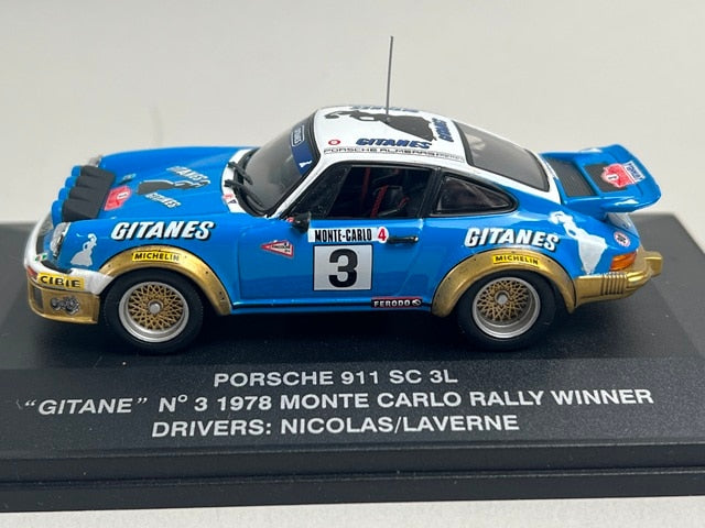 1:43 KYOSHO E3699 Porsche 911 SC 3L GITANE MONTE CARLO Rally 1978 #3 J. Pierre-Nicolas V. Lavergne model car