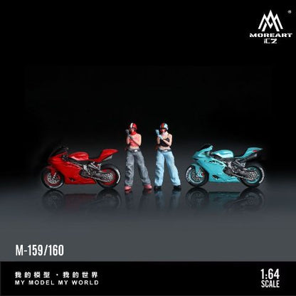 MO222160 MoreArt 1:64 Ducati DUCATI MOTORCYCLE GIRL Bike Blue