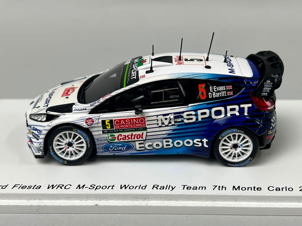 1:43 Spark S4505 Ford Fiesta WRC M-Sport World Rally Team Monte Carlo 2015 #5 E. Evans D. Barritt model car