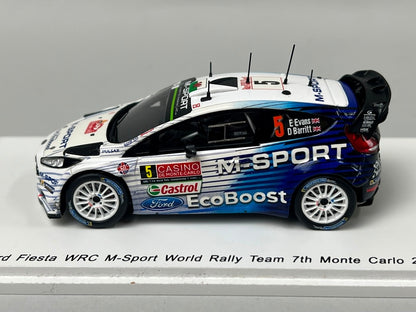 1:43 Spark S4505 Ford Fiesta WRC M-Sport World Rally Team Monte Carlo 2015 #5 E. Evans D. Barritt model car