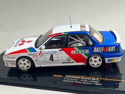 1:43 ixo KBI030 Mitsubishi Galant VR-4 Swedish Rally 1991 #4 K. Ericsson S. Permander model car
