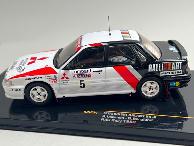 1:43 ixo KBI034 Mitsubishi Galant VR-4 RAC Rally 1988 #5 A. Vatanen B. Berglund model car