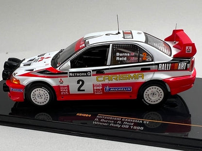 1:43 ixo KBI064 Mitsubishi Carisma GT GB Rally 1998 #2 R. Burns R. Reid model car