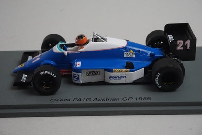 1:43 Spark S3966 Osella FA1G Austrian GP 1986 #21 P. Ghinzani model car