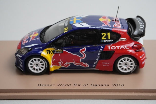 1:43 Spark S5194 Peugeot 208 WRX World RX Canada 2016 #21 T. Hansen model car