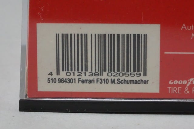 1:43 MINICHAMPS 510964301 Ferrari F310 #1 M. Schumacher MSC No.26 model car