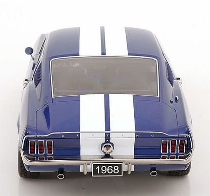 [ Pre-order ] KKDC120224 KK scale 1:12 Ford Mustang GT Fastback 1968 Blue Metallic/White