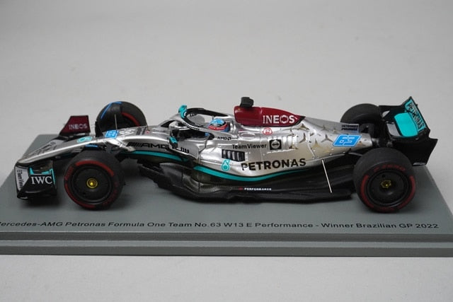 1:43 Spark S8557 Mercedes-AMG Petronas W13 E-Performance Brazilian GP 2022 #63 model car