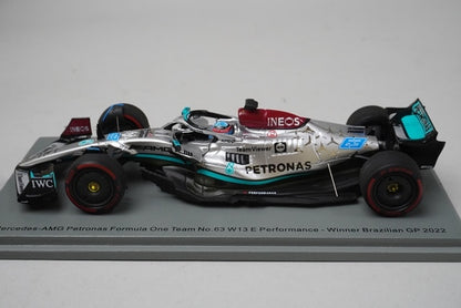 1:43 Spark S8557 Mercedes-AMG Petronas W13 E-Performance Brazilian GP 2022 #63 model car