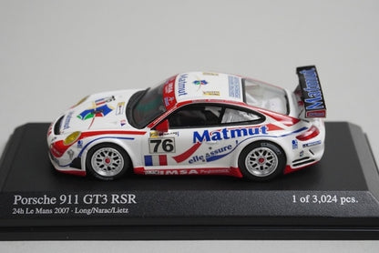 1:64 MINICHAMPS 640076776 Porsche 911 GT3 RSR Le Mans 2007 #76 model car
