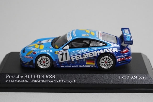 1:64 MINICHAMPS 640076771 Porsche 911 GT3 RSR Le Mans 2007 #71 model car