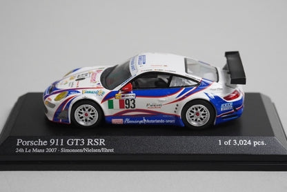1:64 MINICHAMPS 640076793 Porsche 911 GT3 RSR Le Mans 2007 #93 model car
